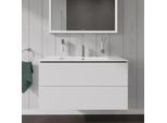 Duravit ME by Starck Waschtisch mit L-Cube Waschtischunterschrank 100 cm, weiß matt