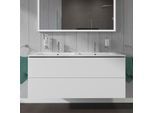Duravit ME by Starck Waschtisch mit L-Cube Waschtischunterschrank 130 cm, weiss matt