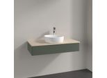 Villeroy und Boch Antao Waschtisch-Unterschrank K09053HL 100x19x50cm, Hahnloch, Waschbeckenplattenfarbe botticino, leaf green matt lacquer