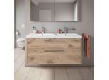 Duravit D-Code Waschtischunterschrank DC4674010550000 Eiche Marmor, Griff Chrom, wandhängend, 2 Auszüge, 1184x555x460 mm