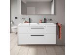 Duravit D-Code Doppel-Waschtischunterschrank DC46740BD180000 ,Griff Diamantschwarz, Weiß Matt, Wandhängend, Schubkästen 2, 1184x555x460 mm