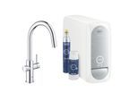 Grohe Blue Home Spültisch-Einhebelmischer 31541000 Chrom, C-Auslauf-Starter Kit, herausziehbarer Mousseurauslauf