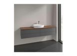 Villeroy und Boch Antao Waschtisch-Unterschrank K25052GK 4 Auszüge, 1600 x 360 x 500 mm, Front ohne Struktur, Anthracite Matt Lacquer / Warm Walnut