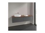 Villeroy und Boch Antao Waschtisch-Unterschrank L37152GK 160x36x50cm, Hahnlochbohrung, Waschbeckenplattenfarbe warm walnut, anthracite matt lacquer
