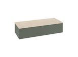 Villeroy und Boch Antao Sideboard L41103HL mit Beleuchtung, 1 Auszug, 1200 x 268 x 500 mm, Front mit Struktur, Leaf Green Matt Lacquer / Botticino