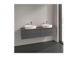 Villeroy und Boch Antao Waschtisch-Unterschrank K28052GK 4 Auszüge, 1600 x 360 x 500 mm, Front ohne Struktur, Anthracite Matt Lacquer / Warm Walnut
