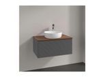 Villeroy und Boch Antao Waschtisch-Unterschrank K30112GK 80x36x50cm, Waschbeckenplattenfarbe warm walnut, anthracite matt lacquer