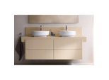 Duravit Balcoon Konsole BA90610IEIE0000 140 x 55 x 37 cm, 2 Ausschnitte, Becken beidseitig, Sandbeige matt