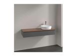 Villeroy und Boch Antao Waschtisch-Unterschrank L12012GK mit Beleuchtung, 1 Auszug, 1200 x 190 x 500 mm, Front ohne Struktur, Anthracite Matt Lacquer / Warm Walnut