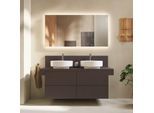 Duravit Balcoon Konsole BA90610IGIG0000 140 x 55 x 37 cm, 2 Ausschnitte, Becken beidseitig, Schieferbraun matt