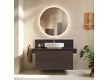 Duravit Balcoon Konsole BA90640IAIA0000 100 x 55 x 37 cm, 1 Ausschnitt, Becken Mitte, Lava Struktur, Mineralverbundstoff