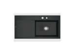 Villeroy und Boch Subway Style 60 Spüle 336102S5 rechts, mit Ablaufgarnitur, Excenterbetätigung, 1000 x 510 mm, ebony