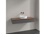 Villeroy und Boch Antao Waschtisch-Unterschrank K10012GK 120x19x50cm, Waschbeckenplattenfarbe warm walnut, anthracite matt lacquer
