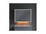 Villeroy und Boch My View Now Spiegelschrank A4551000 100 x 75 x 16,8 cm, LED-Beleuchtung, 2 Türen, mit Sensorschalter