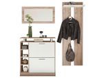 Carryhome Garderobe, Weiß, Sonoma Eiche, Holzwerkstoff, 4-teilig, 155x190x25 cm, Garderobe, Garderoben-Sets & Serien, Garderoben-Sets
