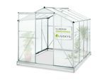 Juskys Aluminium Gewächshaus mit Fundament für Garten 4,75 qm 190 × 253 cm