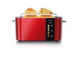 Arendo Toaster Edelstahl, Langschlitz, Touch Display, Bräunungsgrad- & Restzeitanzeige, 2 lange Schlitze, 4 Scheiben, 1500 W, Brötchenaufsatz, wärmeisoliert