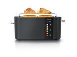 Arendo Toaster Edelstahl, Langschlitz, Touch Display, Bräunungsgrad- & Restzeitanzeige, 1 langer Schlitz, 2 Scheiben, 1000 W, Brötchenaufsatz, wärmeisoliert