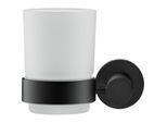 Duravit D-Code Zahnputzbecher Glashalter 0099194600 Glas links, Schwarz Matt, Ø69 mm, Wandhängend