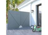 vidaXL Faltbarer Terrassen-Seitenfächer Grau 240 × 160 cm
