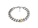 Armband EMPORIO ARMANI "Schmuck Geschenk Edelstahl Bicolor", gold (edelstahlfarben, gelbgoldfarben), Armbänder, Damen, 21cm, Edelstahl, Armband
