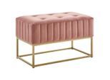 Xora Hockerbank, Goldfarben, Altrosa, Metall, Textil, 72x41x46 cm, Stoffauswahl, Wohnzimmer, Sessel, Hocker & Hockerbänke, Hockerbänke