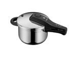 WMF Schnellkochtopf , Edelstahlfarben , Metall , 2,5 l , abnehmbare Griffe, Sicherheitssystem,mit Dampfablass , Kochgeschirr, Töpfe, Schnellkochtöpfe