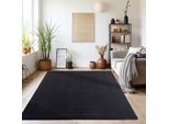 Teppich AYYILDIZ TEPPICHE "SKY 5400", schwarz, B:200cm H:7mm L:290cm, Polyester, Teppiche, Teppich, Läufer, Besonders weich, Softfllor, waschbar