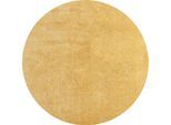 Teppich MERINOS "Loft 37", gold, H:16mm Ø:200cm, Polyester, Teppiche, Teppich, Kunstfellteppich besonders weich und kuschelig, Fell Haptik