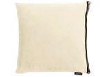 Dekokissen APELT "TASSILO" Gr. 1, beige (natur, unifarben), B:45cm L:45cm, Polyester, Dekokissen_Sitzkissen_Kissenhüllen, Uni, Samt, Kissenhülle mit Füllung, 1 Stück