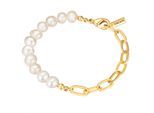 Armband YOKOAMII "Y95", gelb (gelbgold), Armbänder, Damen, Metall, Armband, mit Perle