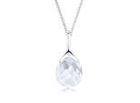 Kette mit Anhänger ELLI "Bergkristall Tropfen Klassisch 925 Silber", weiß, Halsketten, Damen, 60,mit Steinen, Silber 925 (Sterlingsilber), L: 60