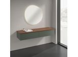 Villeroy und Boch Antao Sideboard K42002HL 160x26,8x50cm, Waschbeckenplattenfarbe warm walnut, leaf green matt lacquer