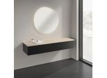 Villeroy und Boch Antao Sideboard K42003PD 160x26,8x50cm, Waschbeckenplattenfarbe botticino, black matt lacquer