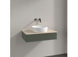 Villeroy und Boch Antao Waschtisch-Unterschrank K08113HL 80x19x50cm, Waschbeckenplattenfarbe botticino, leaf green matt lacquer