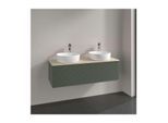 Villeroy und Boch Antao Waschtisch-Unterschrank L35113HL mit Beleuchtung, 1 Auszug, 1200 x 360 x 500 mm, Front mit Struktur, Leaf Green Matt Lacquer / Botticino