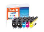 Peach B3233 Spar Plus Pack Druckerpatronen (2*bk, c/m/y) ersetzt Brother LC-3233 für z.B. Brother DCPJ 1100 DW, Brother MFCJ 1300 DW (wiederaufbereitet)