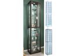 VCM Glasvitrine stehend Vitrine Glas mit ESG-Sicherheitsglas Maße ca. H. 227 x B. 50 x T. 38 cm Standvitrine Glas Modern und platzsparend Glas Vitrinenschrank – Kavisa XXL