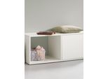 Bank HEINE HOME, taupe, B:100cm H:40cm T:40cm, Holz, MDF, Spanplatte, Sitzbänke