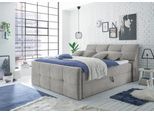 Boxbett ED EXCITING DESIGN "Redmond", grau (grau uran 02 schlamm), B:200cm L:237cm, 95% Polyester, 5% Nylon, Komplettbetten, Boxspringbett, inkl. Zwei Bettkästen, Stauraum im Kopfteil und Topper