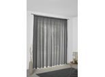 Vorhang WIRTH "Sunday", grau (dunkelgrau), B:142cm H:235cm, Jacquard, Baumwolle, Polyester, Gardinen, nach Maß