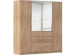 Kleiderschrank RAUCH "Sinsheim", braun (struktureichefarben hell), B:181cm H:197cm T:54cm, Holzwerkstoff, Schränke, Kleiderschrank, mit 4 breiten Schubkästen