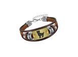 Armband FIRETTI "Schmuck Geschenk Armschmuck Armkette Edelstein Sternzeichen", bunt (edelstahlfarben, messingfarben, dunkelbraun, braun, grau, braun, grau), Armbänder, Damen, 20cm, Widder, Edelstahl Leder Messing, Edelstahl, Leder, Messing, Armband, Made in Germany - mit Hämatit - mit Holzimitat