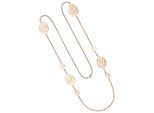 Collier JOBO "Statement Kette mit Zwischenelementen", rosa (roségoldfarben), Halsketten, Damen, Edelstahl, L: 90, Collier, Edelstahl 90 cm
