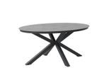Ambia Garden Gartentisch , Anthrazit , Metall, Kunststoff , oval , X-Form , 180x76x120 cm , Gartenmöbel, Gartentische, Gartentische