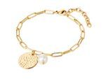Gliederarmband VALERO PEARLS "VP783", gelbgold, Armbänder, Damen, Edelstahl, Gliederarmband, mit Süßwasser-Zuchtperle