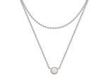 Kette mit Anhänger GLANZSTÜCKE MÜNCHEN "GSM1194", silber, Halsketten, Damen, 42,0/36,0cm Basiskette + 5,0cm Verläng, Materialmix, Kette mit Anhänger Sterling Silber Opal (synth.)