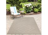 Outdoorteppich AYYILDIZ TEPPICHE "PATARA 4954", beige, B:120cm H:8mm L:170cm, Polypropylen, Teppiche, Outdoorteppich, Läufer / Pflegeleicht / Strapazierfähig / In- und Outdoor geeignet