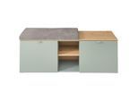 Garderobenbank Bari, Salbeigrün, Eiche Artisan, Kunststoff, 1,5-Sitzer, Füllung: Schaumstoff, 128x50x38 cm, Typenauswahl, Garderobe, Garderobenbänke, Garderobenbänke