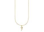 Kette mit Anhänger BRUNO BANANI "Schmuck Geschenk gelbgoldfarben vergoldet mit zwei Kreuz-Anhänger", gelbgoldfarben, kristallweiß, Halsketten, Damen, Silber 925 (Sterlingsilber), L: 45 B: 1,1mm, mit Zirkonia (synth.), B:1,1mm